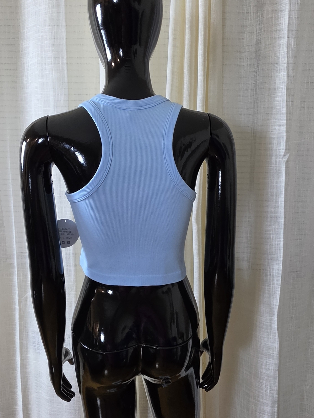 New Mix Light Blue Ribbed Crop Tank - Picture 4 of 9